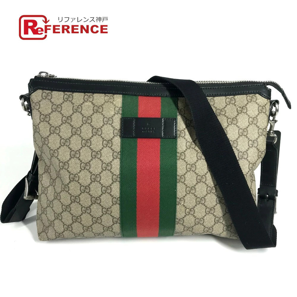 Gucci Sherry GG Supreme Crossbody Bag Shoulder Canvas Beige